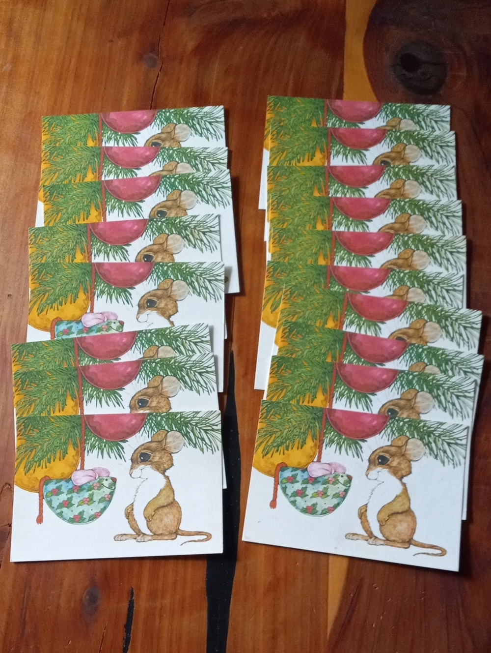 Vintage Current Inc Christmas Postcards Mouse Calico Ornament Linda K Powell